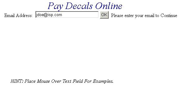 Email address example screen