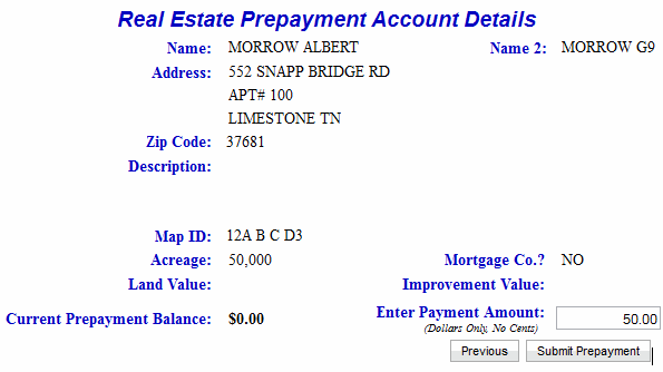 account detail example
