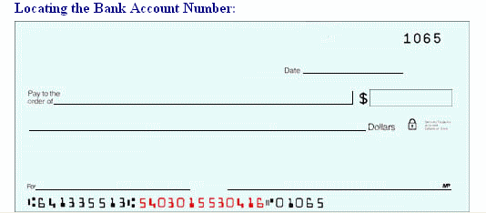Find bank account number example